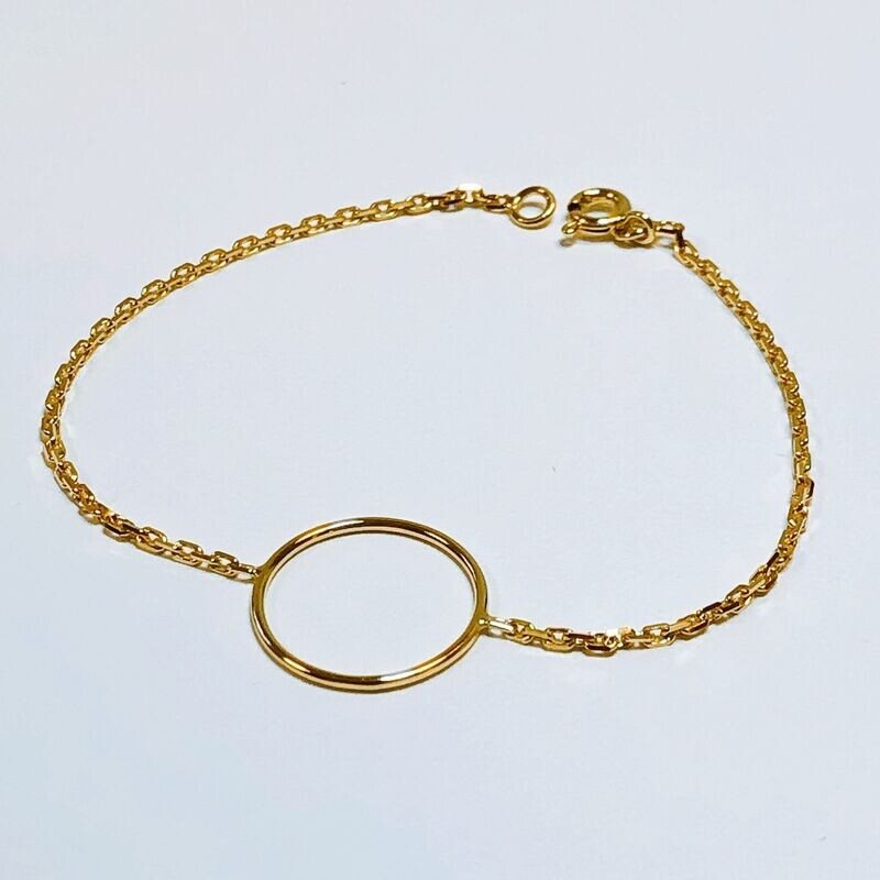Bracelet or jaune un anneau