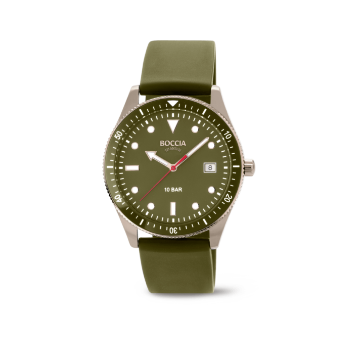 Boccia - Montre titane bracelet caoutchouc