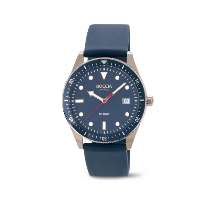 Boccia - Montre titane bracelet caoutchouc