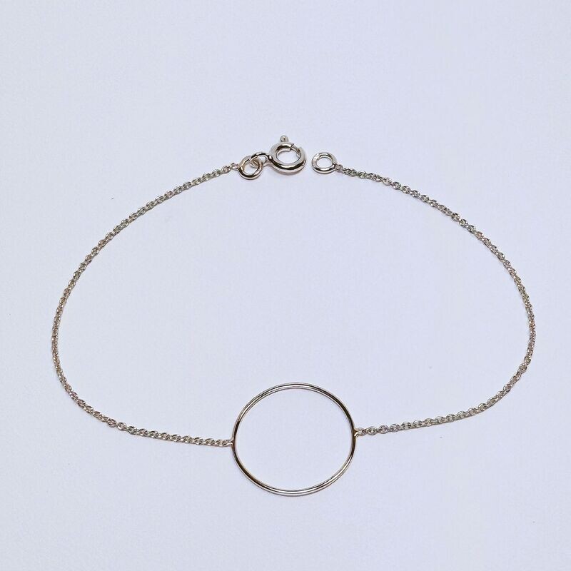 Bracelet or blanc un anneau