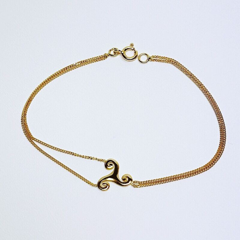 Bracelet or jaune Triskel
