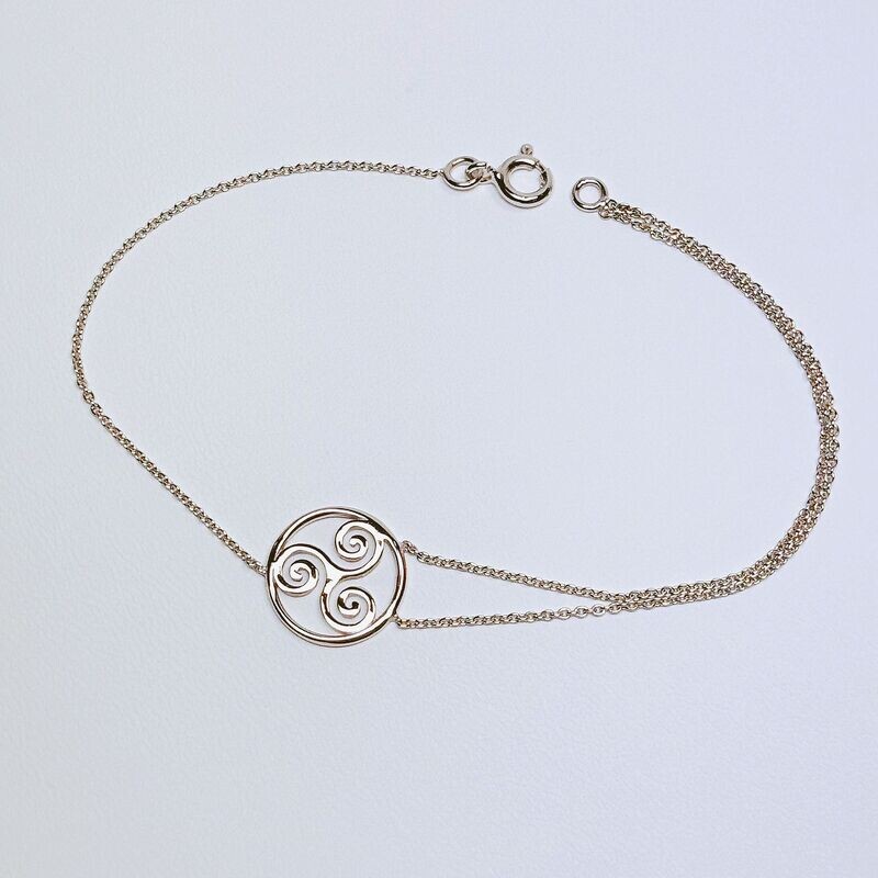 Bracelet or blanc Triskel