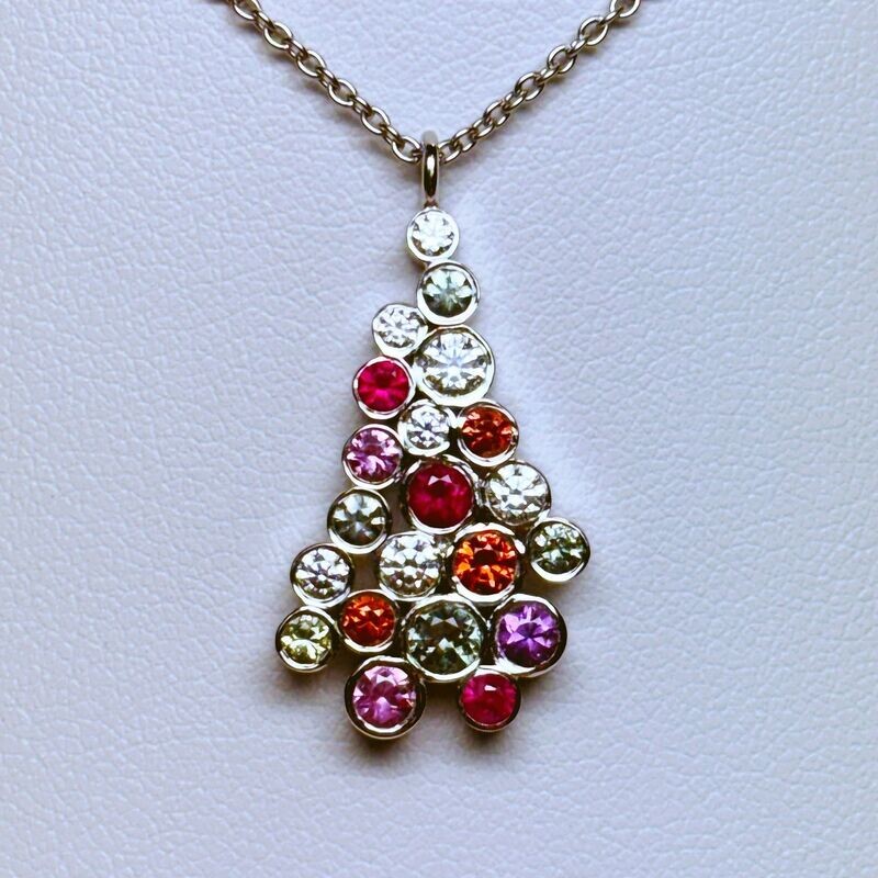 Collier chute en or blanc