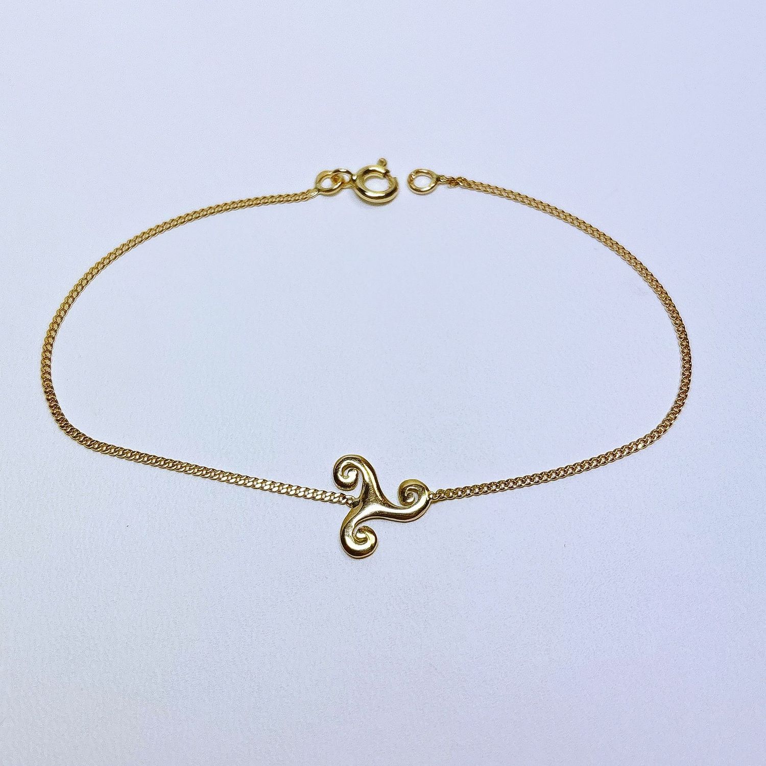 Bracelet or jaune triskel