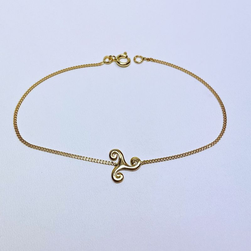 Bracelet or jaune triskel