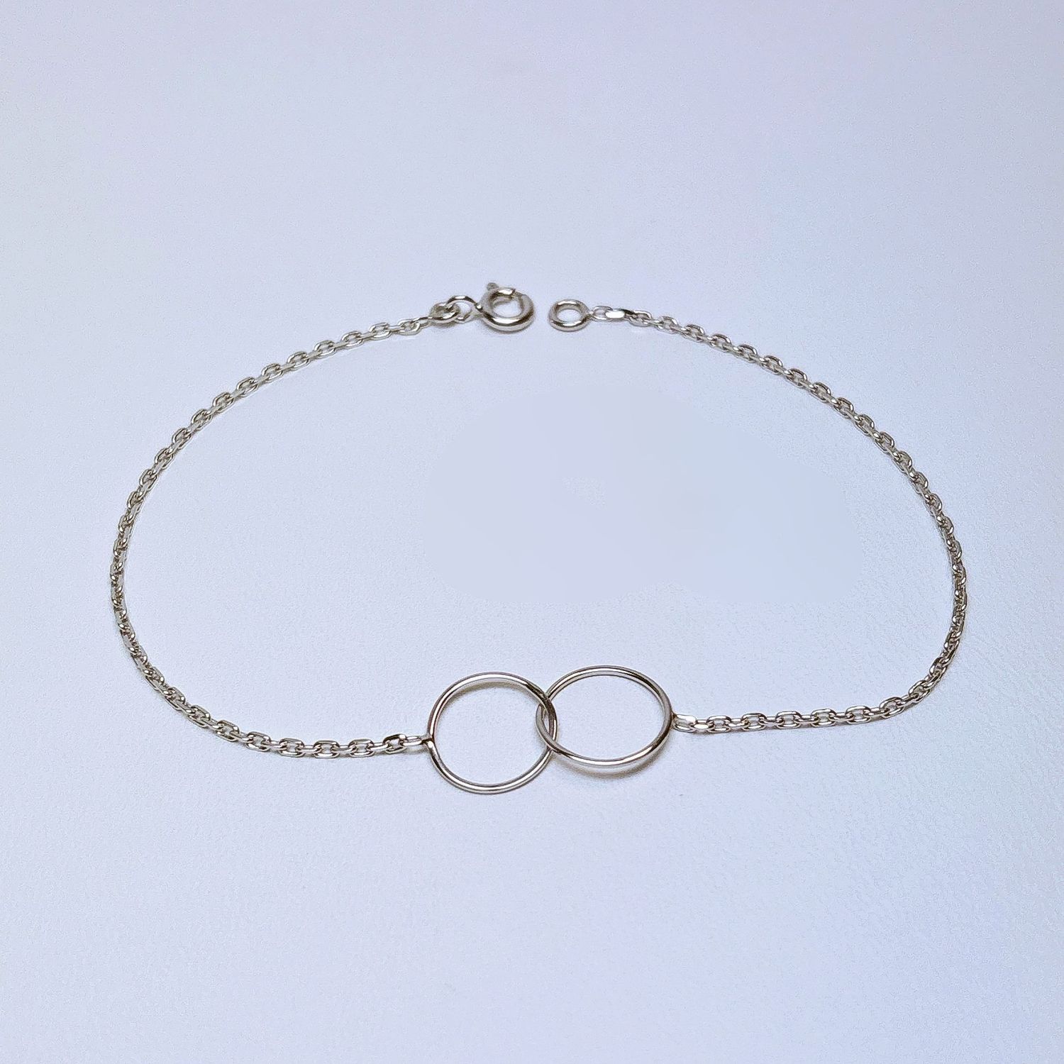 Bracelet or blanc deux anneaux