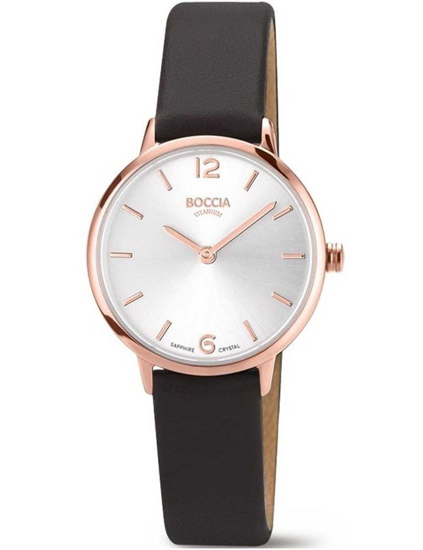 Boccia - Montre titane rose et cuir