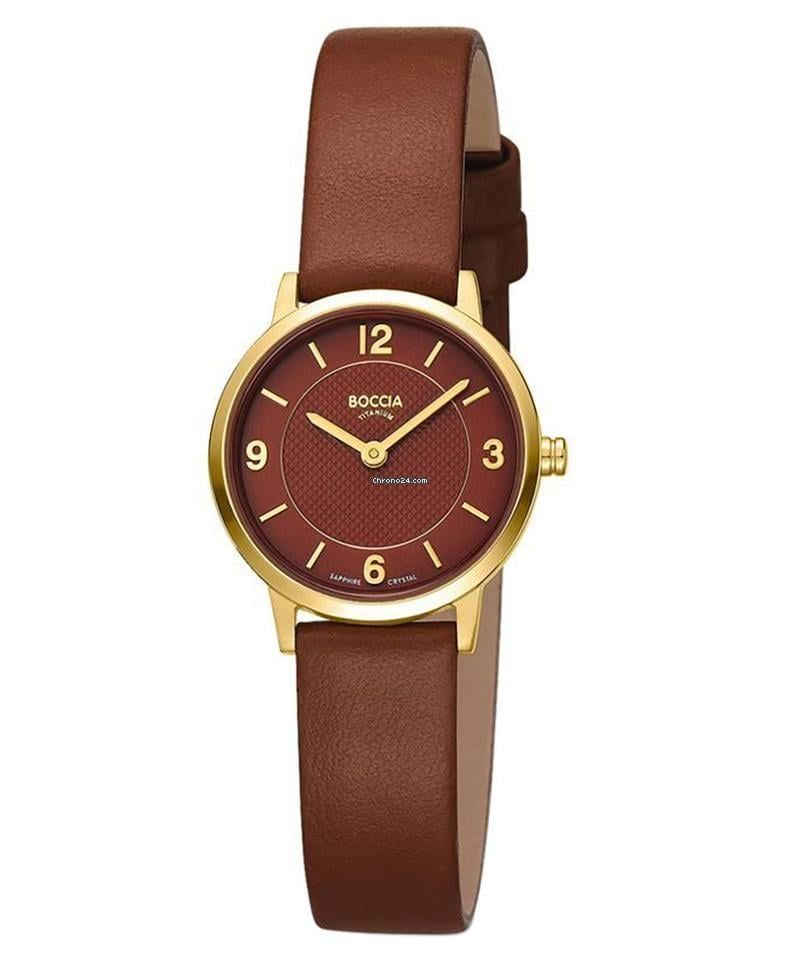 Boccia - Montre titane doré et cuir