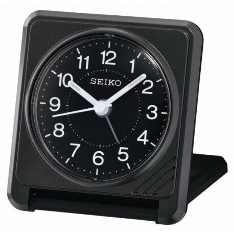 Seiko - Réveil de voyage carré noir Seiko - Réveil de voyage carré noir