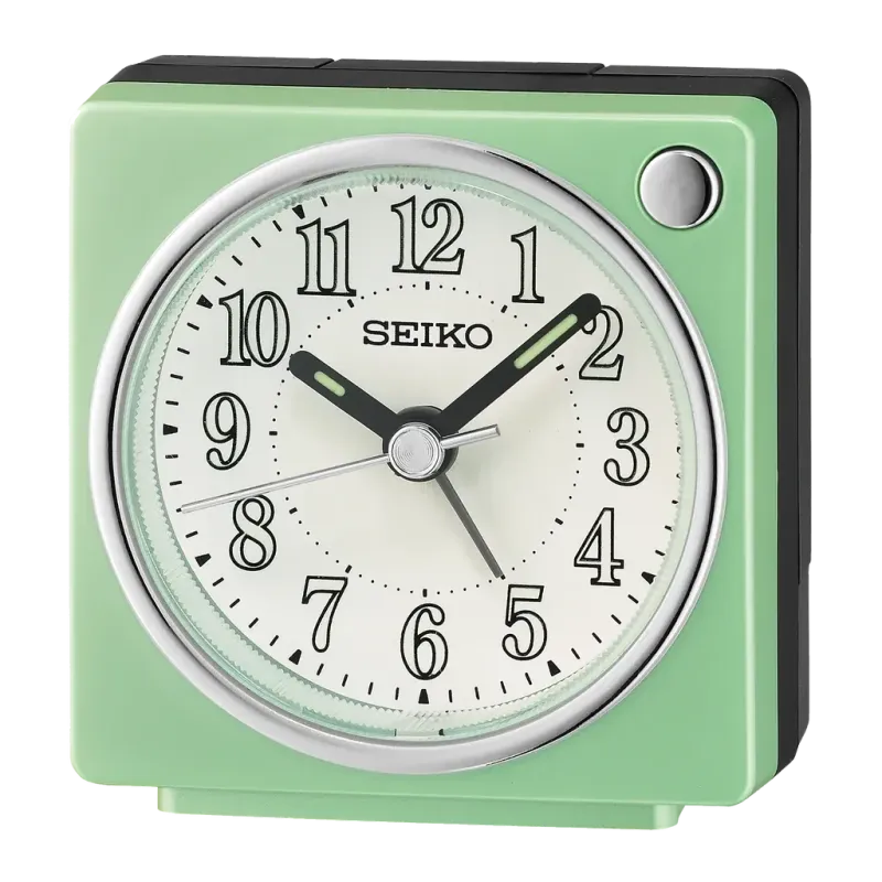 Seiko - Réveil vert d'eau métallisé