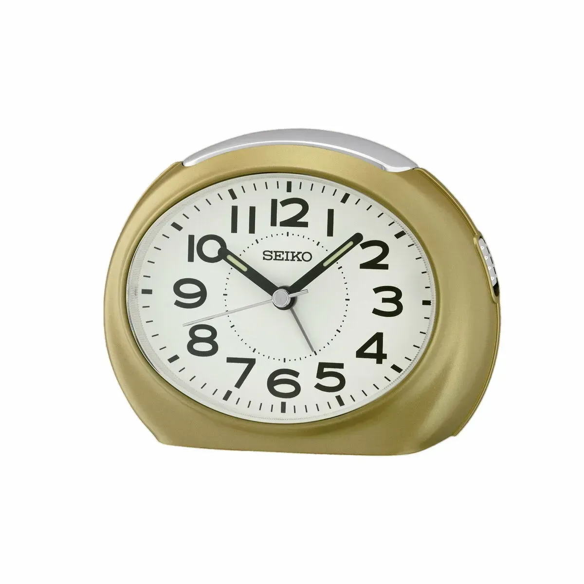 Seiko - Réveil classique oval doré Seiko - Réveil classique oval doré