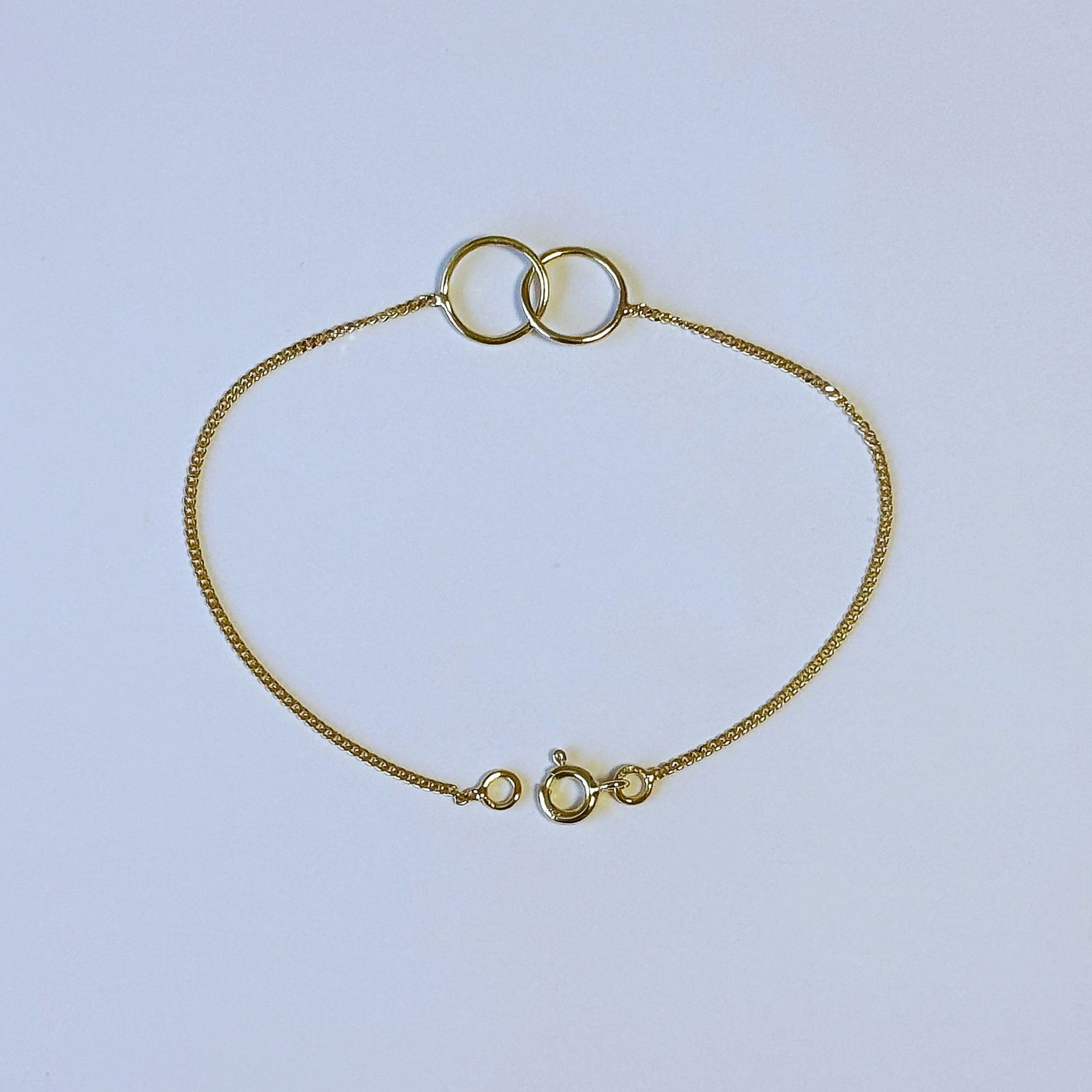 Bracelet or jaune deux anneaux