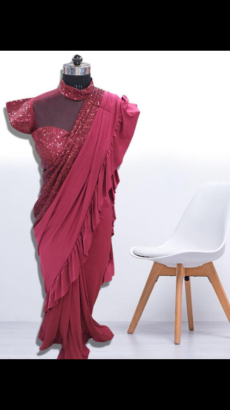 Latest designer ready to wear one-minute saree