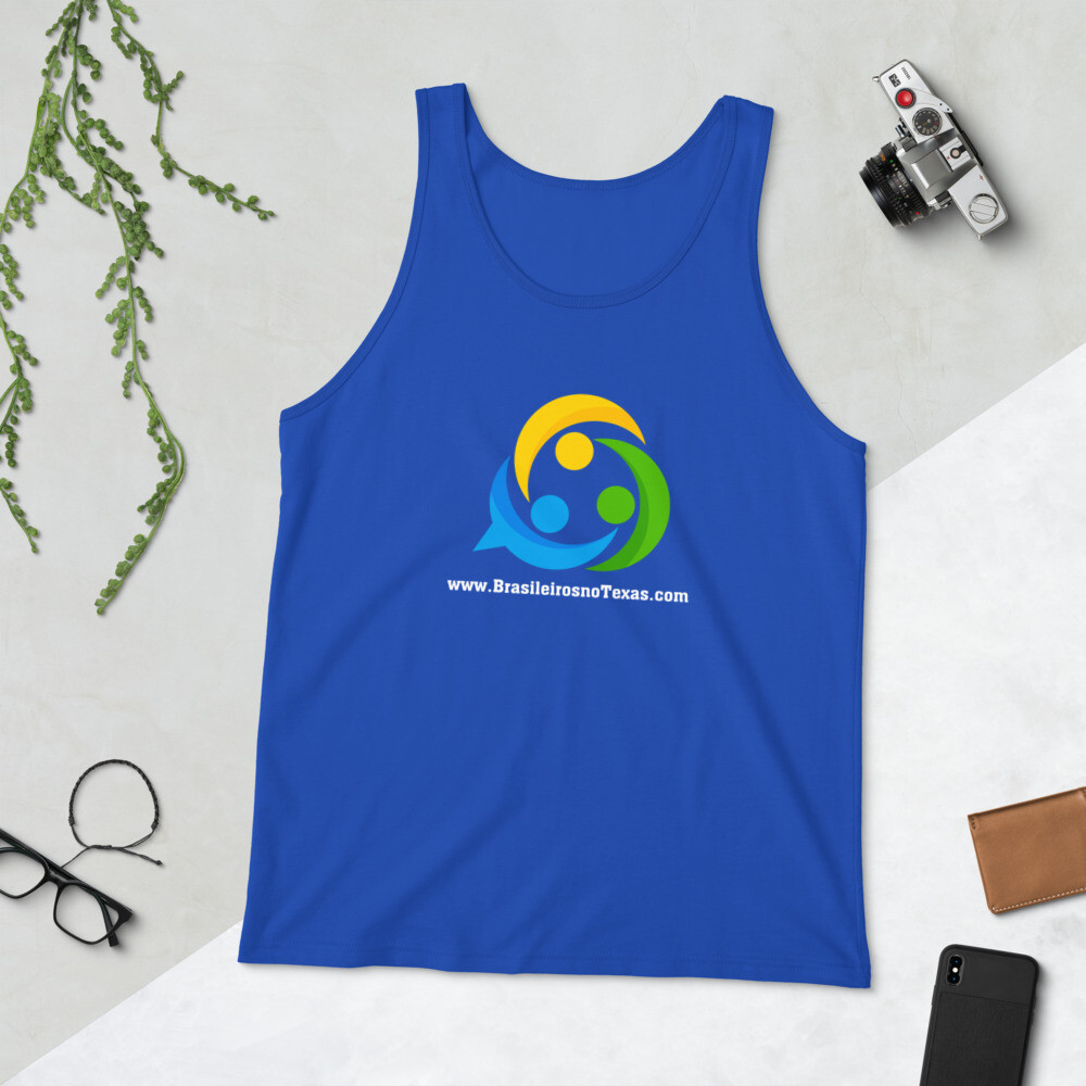 Camiseta regata unisex com o logo Brasileiros no Texas