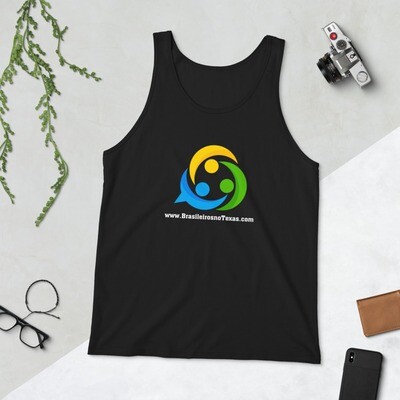 Camiseta regata unisex com o logo Brasileiros no Texas