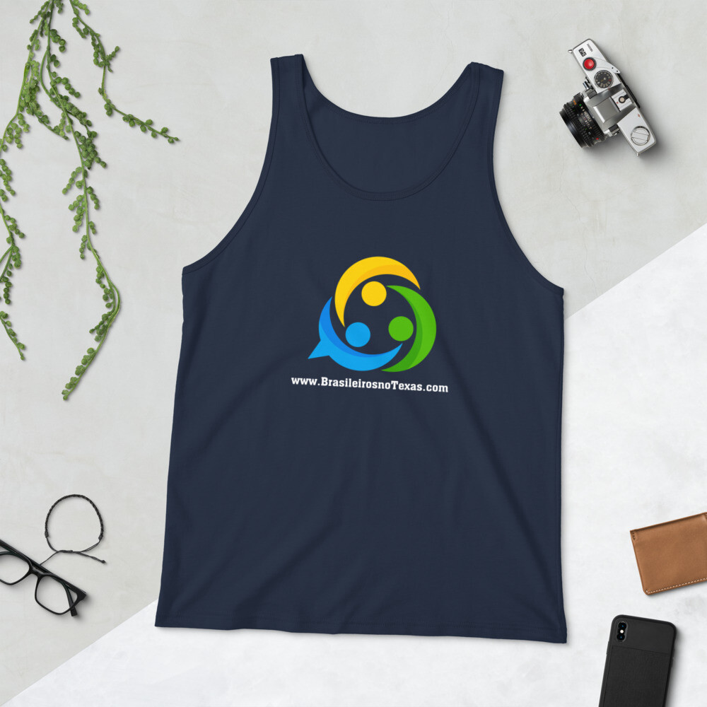 Camiseta regata unisex com o logo Brasileiros no Texas