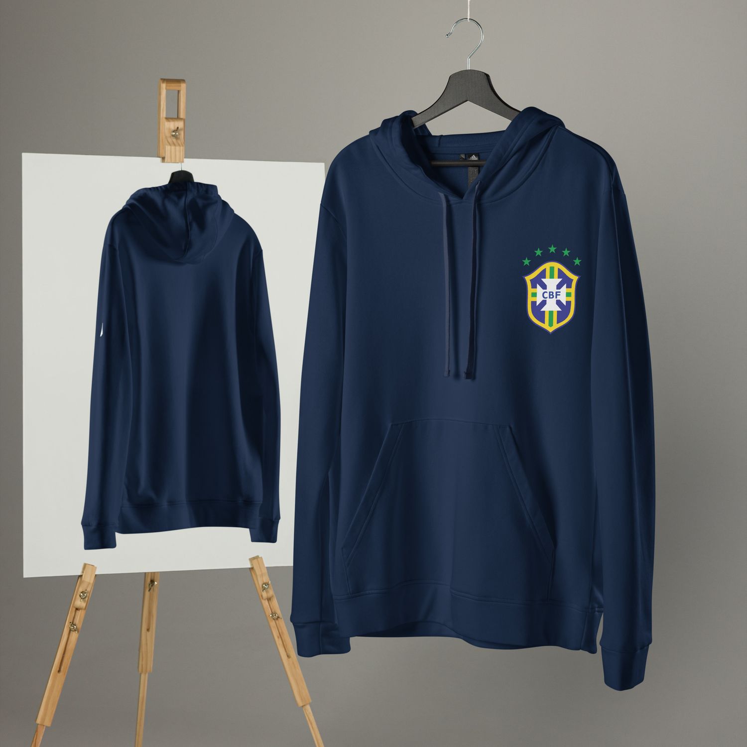 Adidas fleece hoodie casaco unisex com o Brasão da CBF