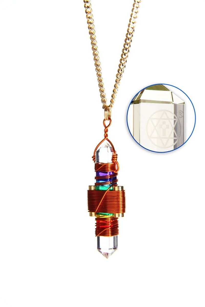 Buddha Maitreya the Christ 1.75" Etheric Weaver to Wear in Copper - Rainbow Gel