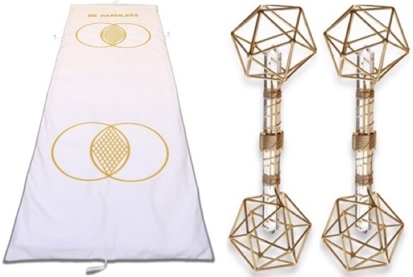 Buddha Maitreya the Christ Metatron Mat System with Buddha Maitreya the Christ Metatron Vajras - Gold - full-length