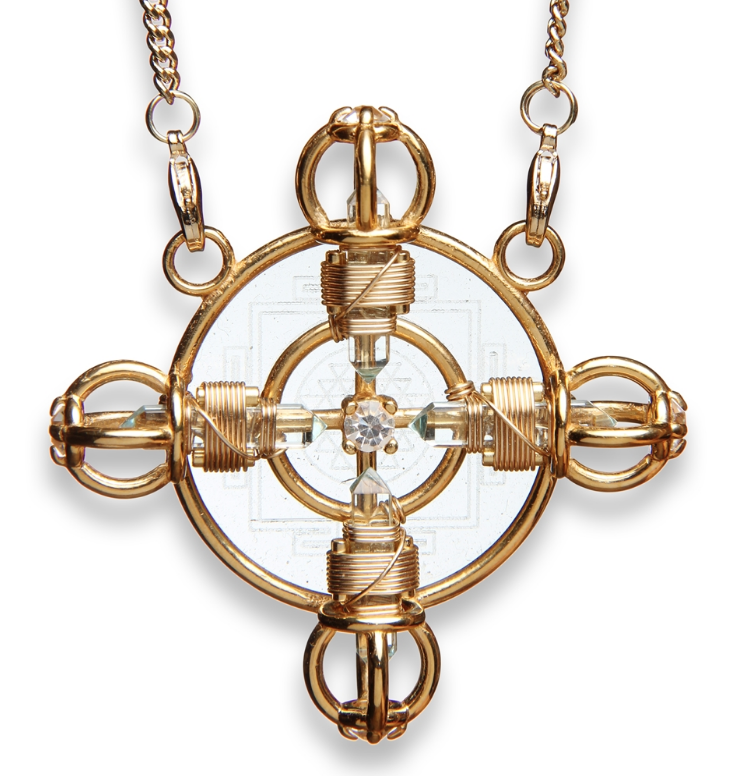 Buddha Maitreya the Christ 24K Gold-plated Shambhala Solar Form Radiator with 12K Gold-fill wire