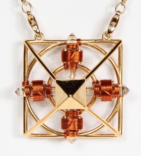 Buddha Maitreya the Christ 24K Gold-plated Ascension Sri Yantra Solar Form with Copper wire - BACKORDERED