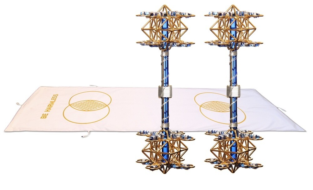 Buddha Maitreya the Christ Metatron Mat System with Maitreya Solar Cross Vajras - full-length