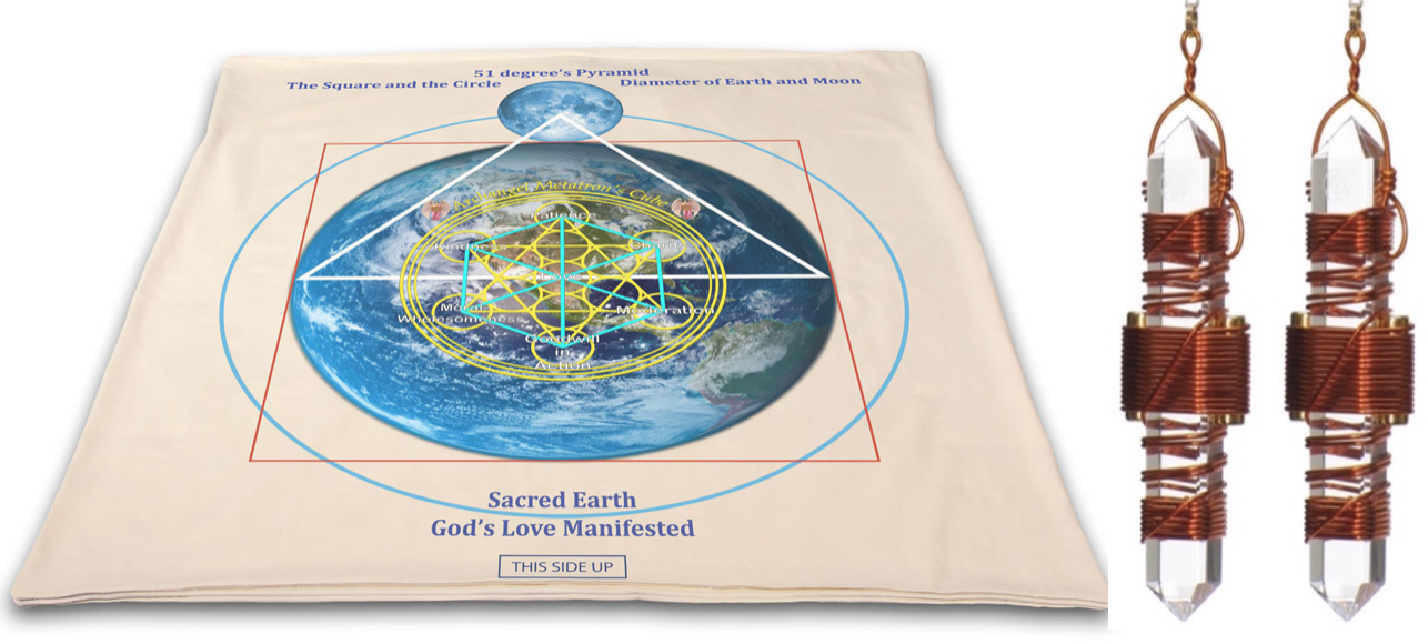 Buddha Maitreya the Christ Archangel Metatron&#39;s Cube Mat System with 3.5&quot; Etheric Weavers - full-size