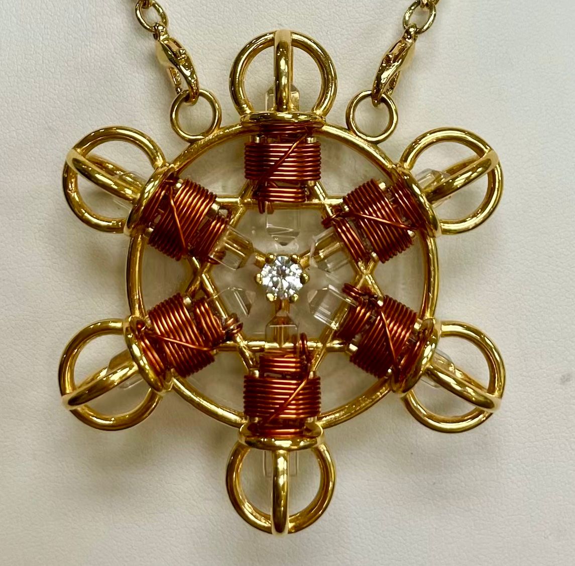 Buddha Maitreya the Christ 24K Gold-plated Shambhala Star with Copper wire