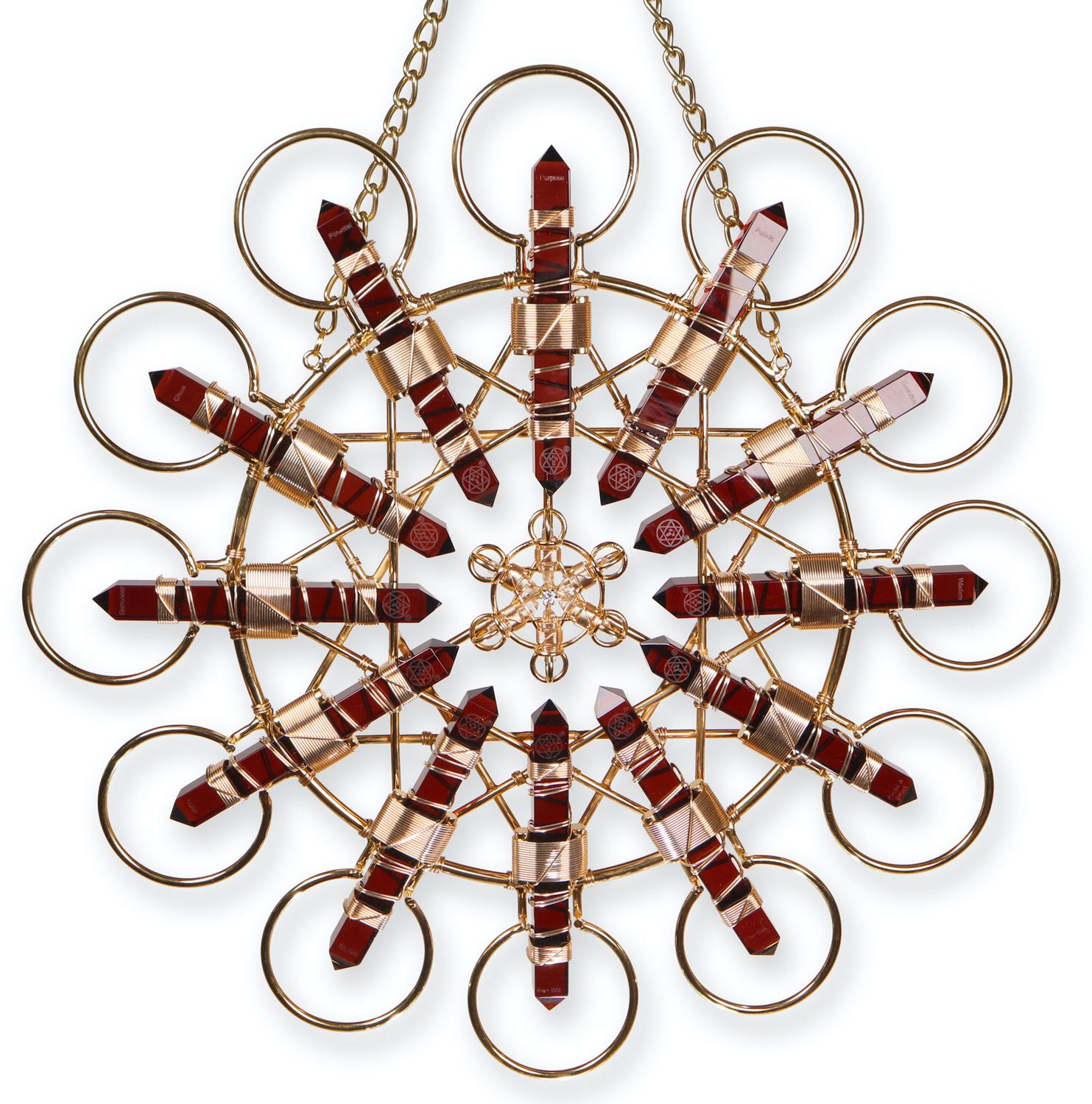 Buddha Maitreya the Christ - The Christ Cross Star in Violet Siberian Quartz