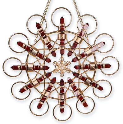 Buddha Maitreya the Christ - The Christ Cross Star in Violet Siberian Quartz