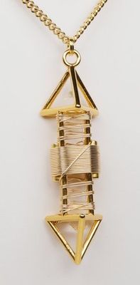 Buddha Maitreya the Christ 2&quot; Small 24k Goldplated Deva Vajra with 12K Gold-fill Wire