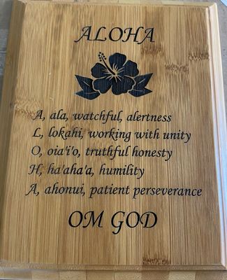 Aloha - Bamboo Plaque