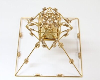 Buddha Maitreya the Christ Shambhala Solar Ascension Crystal Head Pyramid - 36 Gold