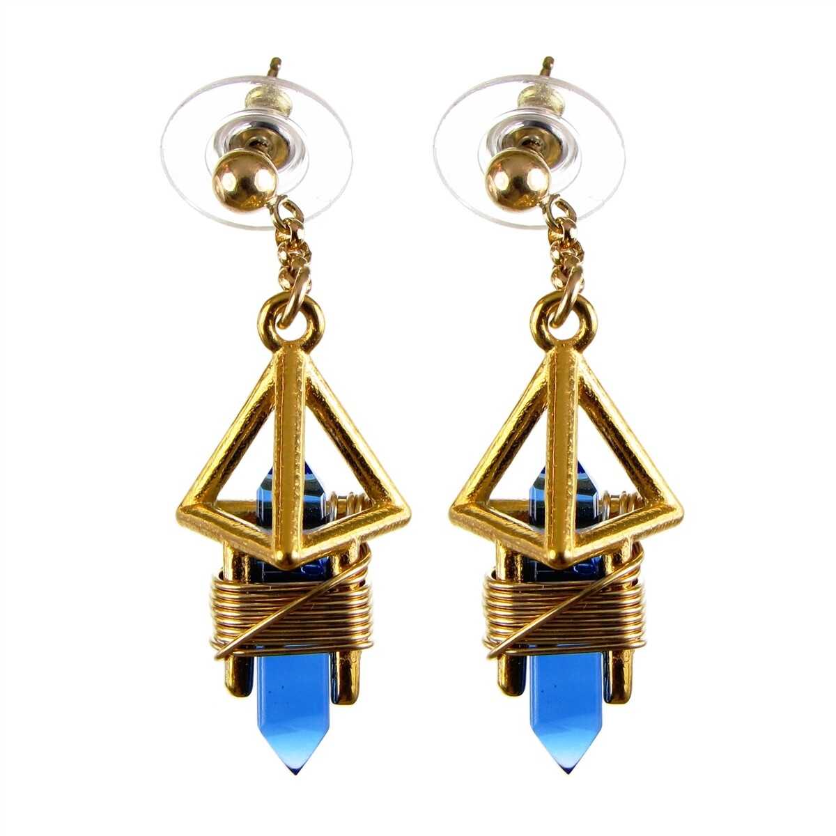 Buddha Maitreya the Christ 7/8" 24k Goldplated Deva Vajra Weaver Earrings - Gold  gold-filled wire