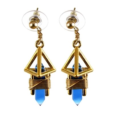 Buddha Maitreya the Christ 7/8" 24k Goldplated Deva Vajra Weaver Earrings - Gold  gold-filled wire