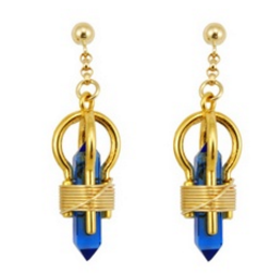 Buddha Maitreya the Christ 7/8" 24k Goldplated Sky Vajra Weaver Earrings - 12K Gold-filled Wire