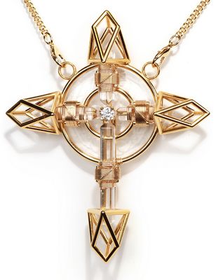 Buddha Maitreya the Christ 24k Gold-plated Sacred Heart Christ Cross with 12K Gold-Fill wire Buddha Maitreya the Christ 24k Gold-plated Sacred Heart Christ Cross with 12K Gold-Fill wire