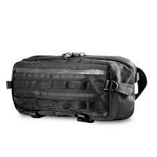 SLING BAG (15“X7.5”X3.5“) -W/ COMBINATION LOCK- SMELL PROOF - BLACK
