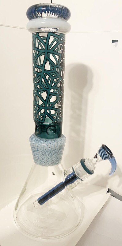 Cheech Custom Glass Water Pipe Blue