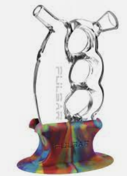 Pulsar Knuckle Bubbler Stand Rasta Glow