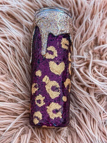 Glitter Drip Bougie Leopard