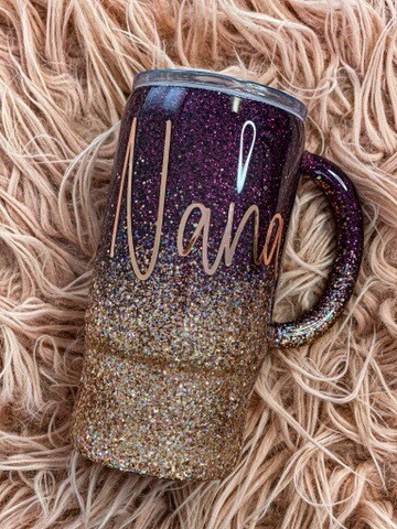 16 Oz Glitter Travel Mug