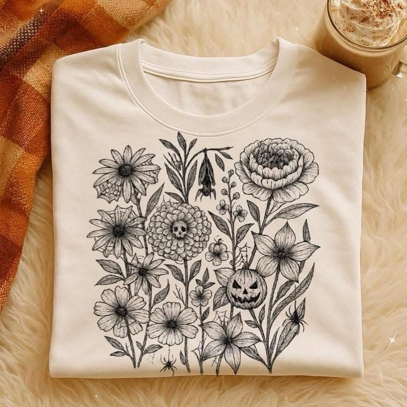 Spooky Florals Graphic Tee Shirt