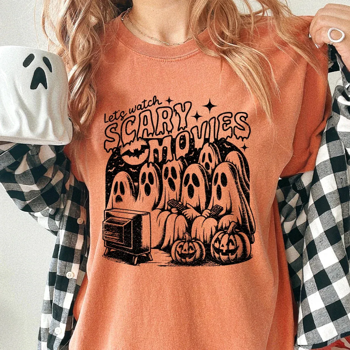 Let’s Watch Scary Movies Graphic Tee