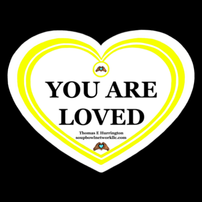 "You Are Loved" Yellow Heart-shaped Vinyl Sticker