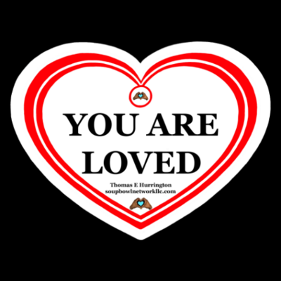 "You Are Loved" Red Heart-shaped Vinyl Sticker