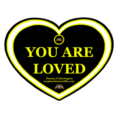"You Are Loved" Neon Yellow & White Heart-shaped Vinyl Sticker