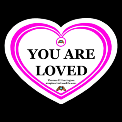 "You Are Loved" Purple Heart-shaped Vinyl Sticker