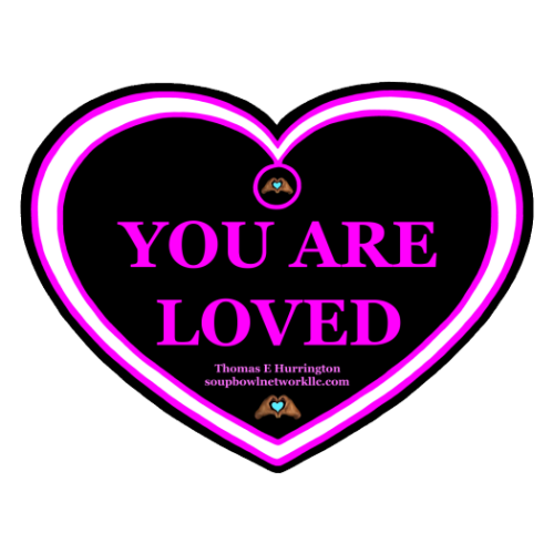 "You Are Loved" Neon Purple & White Heart-shaped Vinyl Sticker