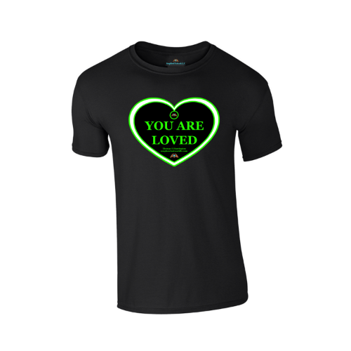 "You Are Loved" Soft-Style Green Heart T-Shirt
